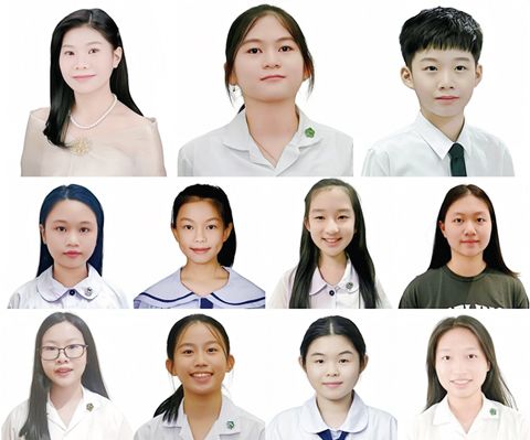 (圖片說明)上圖左起:楊悅檸、林少瑩、許伊晗,中圖左起:洪煜瑩、林昱宜、張子妤、洪善穎,下圖左起:呂瀅榆、黃雅儒、柯錦銘、劉榮彤。