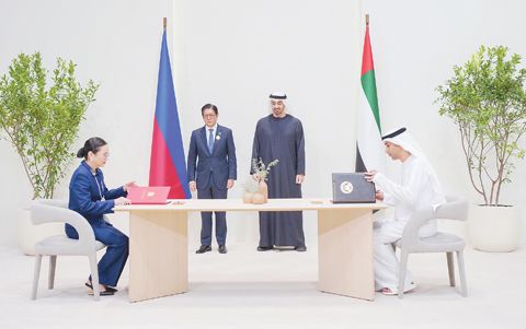 小馬科斯總統訪問阿聯酋，並見證了兩國簽署貿易與防禦協議。