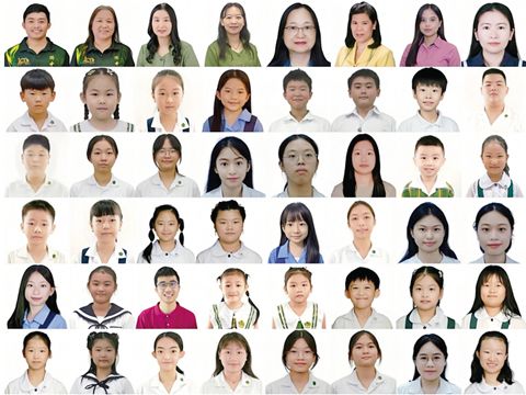 （圖片說明）第一排左起：梁毅文、饒亞秀、艾園園、趙歡、施娜君、莊麗華、夢集、陳雙倪，第二排左起：林摯恒、翁雨晴、施曉芸、吳德冉、李賢澤、盧佳昌、劉雨澤、施勝議，第三排左起：黃俊銘、蔡嘉瑩、王涵妮、侯嘉熒、施雅筠、施梓涵、施嘉煜、許芳瑜，第四排左起：董欣屹、蔡彥楨、呂笑笑、陳逸霏、李欣彤、薑愛樂、施童馨、黃凱穎，第五排左起：李欣瑤、盧佳鑫、洪燦文、李珞芸、陳佳藝、莊竣智、許詩瀅、陳芊諾，第六排左起：吳可馨、李欣妍、洪曉彤、劉夢冉、張煜晞、林少瑩、蔡樂霏、莊佳仁。