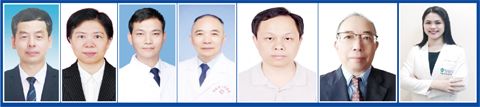 左起徐順貴、蔡晶、林萬慶、李長輝、戴榮水、鄭啟明和蔡雅婷等中醫師玉照。