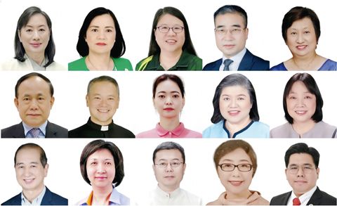(圖片說明)上圖左起:蔡莉莎、邱涓涓、蔡藝術、吳建華、蔡蕊遝,中圖左起:林文誠、蕭恩福、蔡美容、陳惠玲、郭燕,下圖左起:劉昆侖、王珊莉、王宇航、李仁仁、劉家寶。
