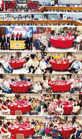 圖一、二:聯席會議就座主席臺的諮詢委員、正副理事長及月會現場。